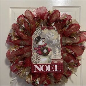 Handmaid Red & Gold Christmas Wreath